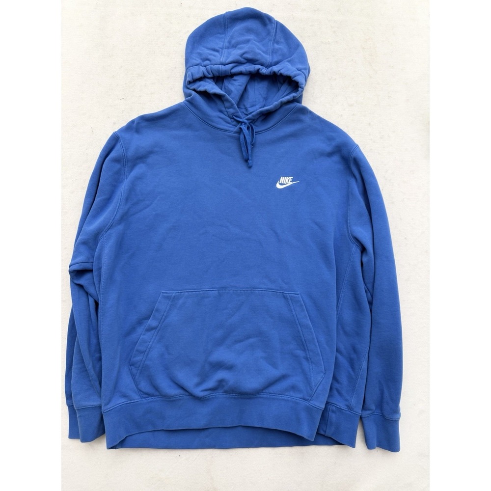 Nike Club Fleece Pullover Hoodie Mens XL‎ Light Blue White GREAT CONDITION